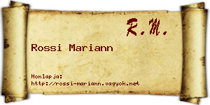 Rossi Mariann névjegykártya